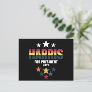 Kamala Harris Rainbow Gay Pride LGBT Election 2024 Postcard
