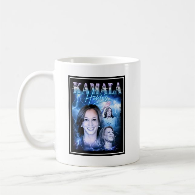 Kamala Harris Retro 90s Style Coffee Mug (Left)