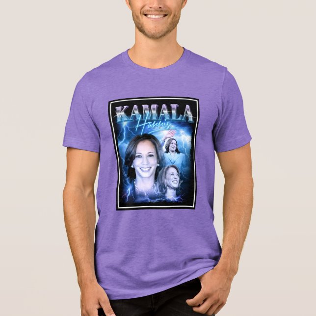 Kamala Harris Retro 90s Style Tri-Blend Shirt (Front)