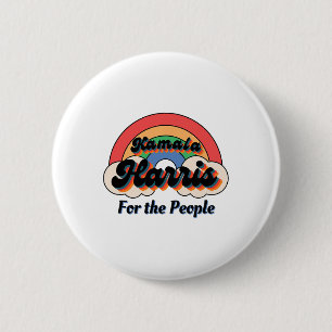 Kamala Harris Retro Rainbow Design  6 Cm Round Badge
