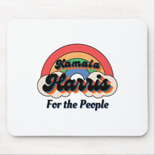 Kamala Harris Retro Rainbow Design Mouse Pad