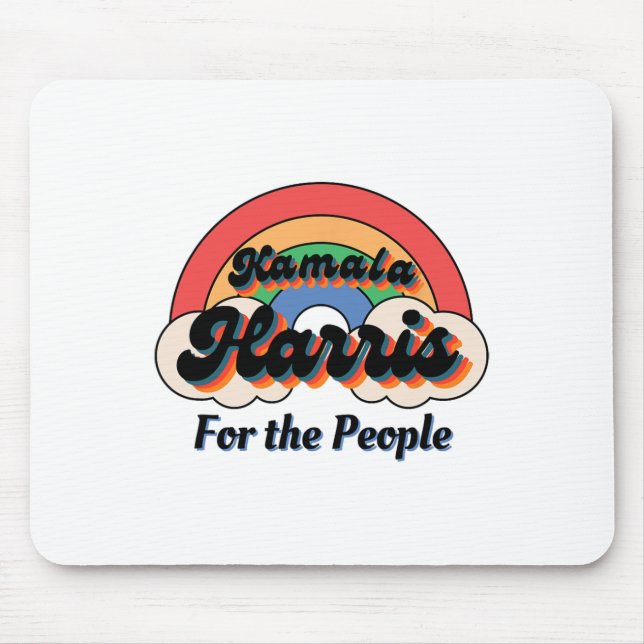 Kamala Harris Retro Rainbow Design  Mouse Pad (Front)