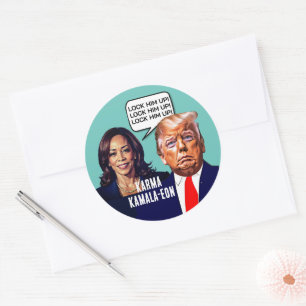 Kamala Harris Says Lock Trump Up Classic Round Sticker