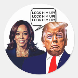 Kamala Harris Says Lock Trump Up Classic Round Sticker