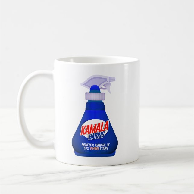 Kamala Harris Spray Away Orange Stains Coffee Mug (Left)