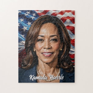  Kamala Harris Stars and Stripes Jigsaw Puzzle