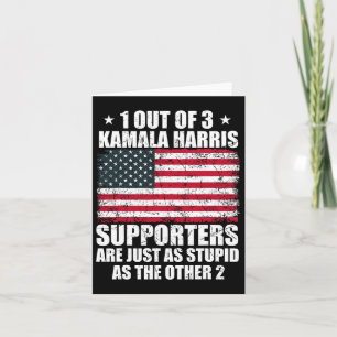 Kamala Harris Stupid Joke American Flag Usa Funny  Card