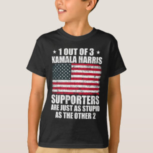 Kamala Harris Stupid Joke American Flag Usa Funny  T-Shirt