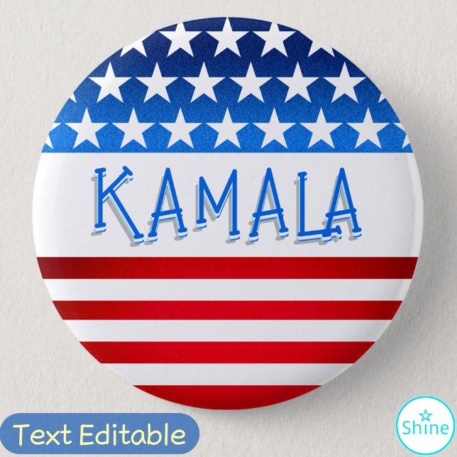 Kamala Harris Supporter Volunteer Fans Custom Text 6 Cm Round Badge (Creator Uploaded)