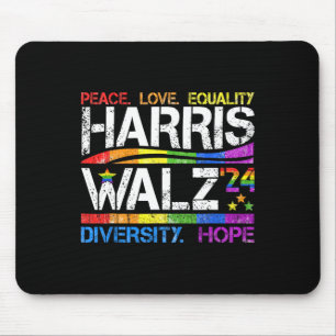 Kamala Harris Tim W 2024 Peace Lgbt Harris W Waltz Mouse Pad