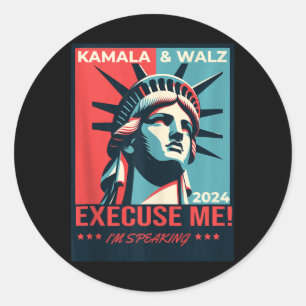 Kamala Harris Tim Walz 2024 Election  Classic Round Sticker