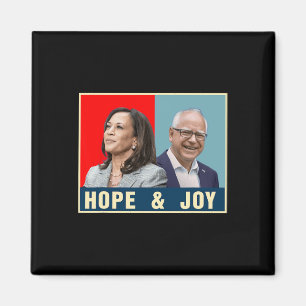 Kamala Harris Tim Walz 2024 Hope And Joy  Magnet