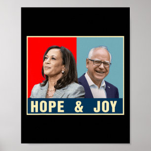 Kamala Harris Tim Walz 2024 Hope And Joy Poster
