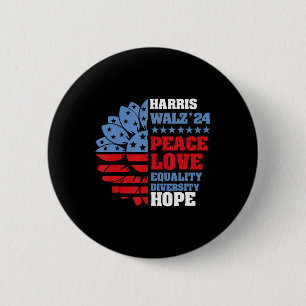 Kamala Harris Tim Walz 2024 Peace Lgbt Harris Walz 6 Cm Round Badge