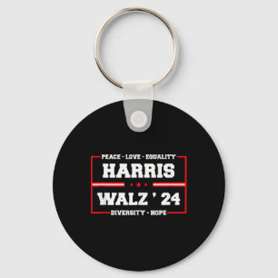 Kamala Harris Tim Walz 2024 Peace Lgbt Harris Walz Key Ring