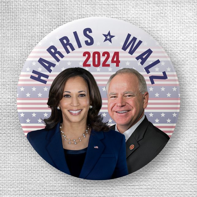 Kamala Harris Tim Walz 2024 President Vice Photos 3 Cm Round Badge (Creator Uploaded)