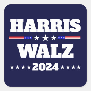 Kamala Harris Tim Walz 2024 US President Campaign Square Sticker