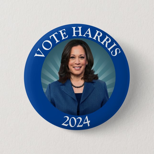 Kamala Harris Tim Walz 2024 Vote Democrat Presiden 6 Cm Round Badge (Front)