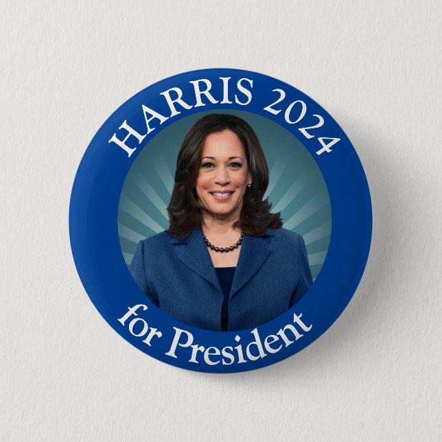 Kamala Harris Tim Walz 2024 Vote Democrat Presiden 6 Cm Round Badge (Front)