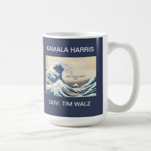 KAMALA HARRIS TIM WALZ BLUE WAVE 2024  COFFEE MUG