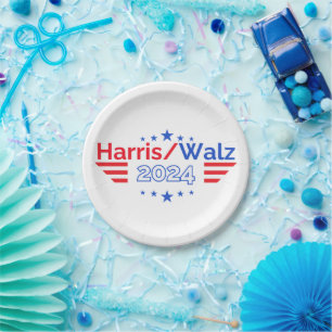Kamala Harris Tim Walz Election 2024 Paper Plate