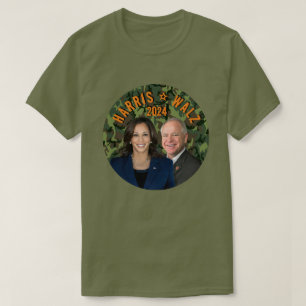 Kamala Harris Tim Walz President Vice Photos Camo T-Shirt
