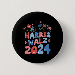 Kamala Harris Tim Walz Waltz  6 Cm Round Badge
