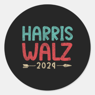 Kamala Harris Tim Walz Waltz Harris Walz Waltz 202 Classic Round Sticker