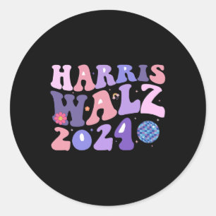 Kamala Harris Tim Walz Waltz Harris Walz Waltz 202 Classic Round Sticker