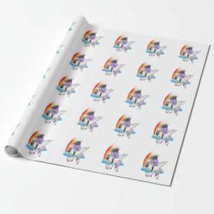 KAMALA HARRIS UNICORN AND RAINBOW WRAPPING PAPER