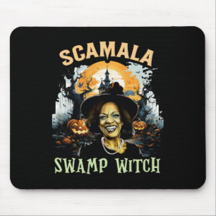 Kamala Harris Unmasked Swamp Witch Halloween 2024 Mouse Pad