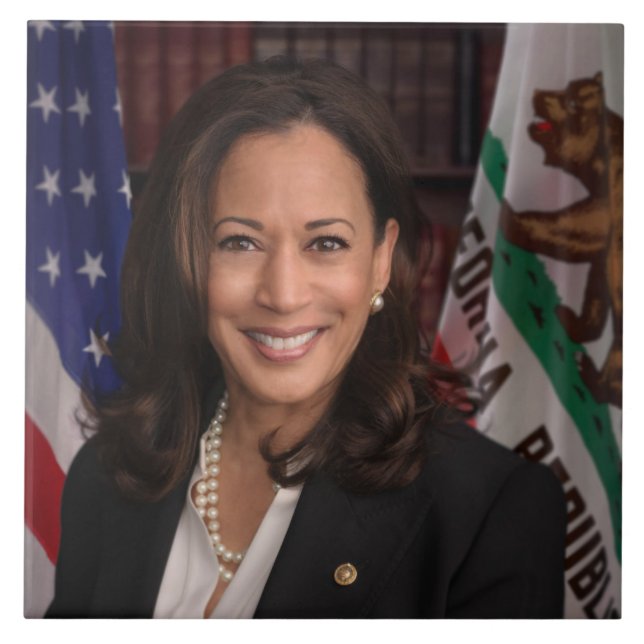 Kamala Harris US Vice President, Biden 2024 Ceramic Tile (Front)