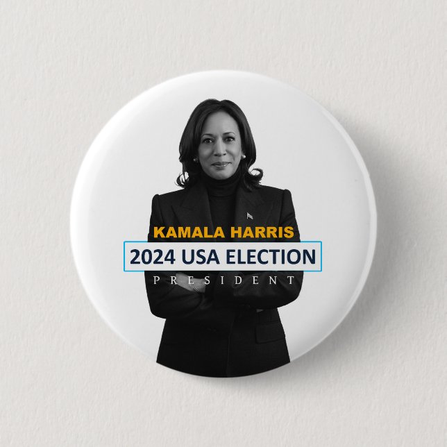 Kamala Harris USA 2024 Election President 6 Cm Round Badge (Front)