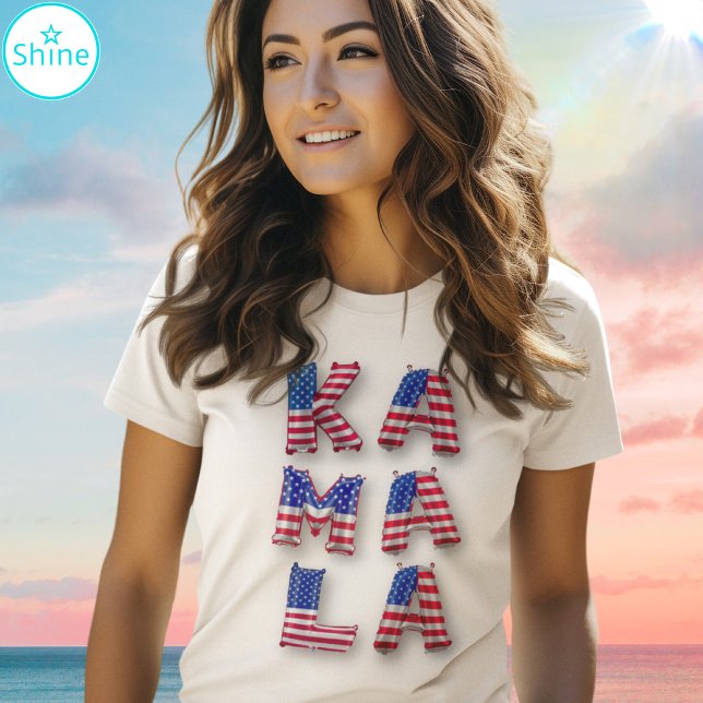 Kamala Harris USA Flag Balloon Letters Democrats T-Shirt (Creator Uploaded)