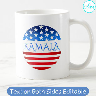 Kamala Harris USA Flag Democrats Personalised Text Coffee Mug