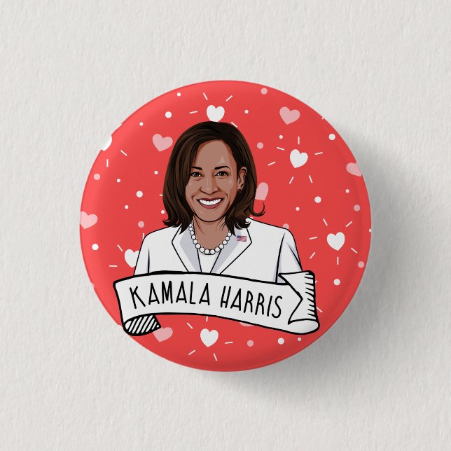Kamala Harris Valentine's Day 3 Cm Round Badge (Front)