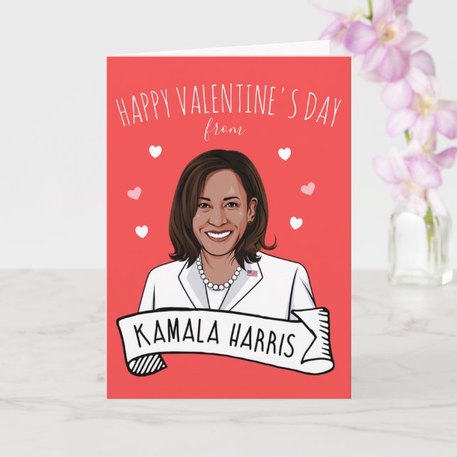 Kamala Harris Valentine's Day Card (Orchid)