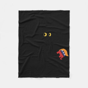 Kamala Harris Victory Black Cat Vs Elephant Trump  Fleece Blanket