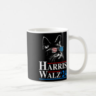 Kamala Harris W 2024 Harris Waltz Vp President Cat Coffee Mug