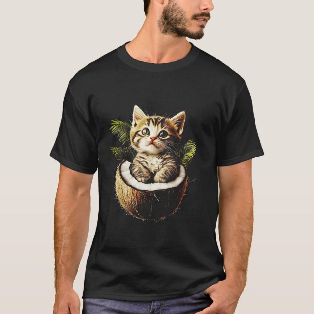 Kamala Harris Walz 2024 Cat lady Funny Coconut Tre T-Shirt (Front)