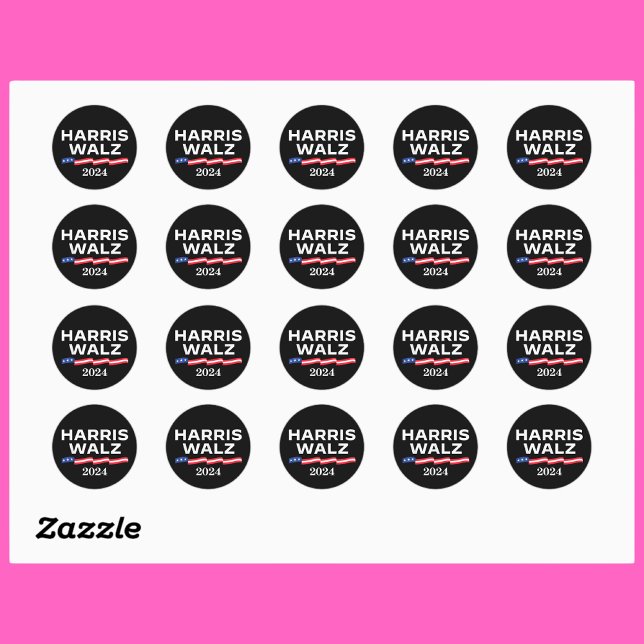 Kamala Harris Walz 2024 Classic Round Sticker (Creator Uploaded)