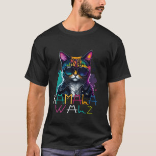 Kamala Harris Walz Funny Cat 2024 President Kamala T-Shirt