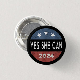 Kamala Harris YES SHE CAN 2024 Election President 3 Cm Round Badge