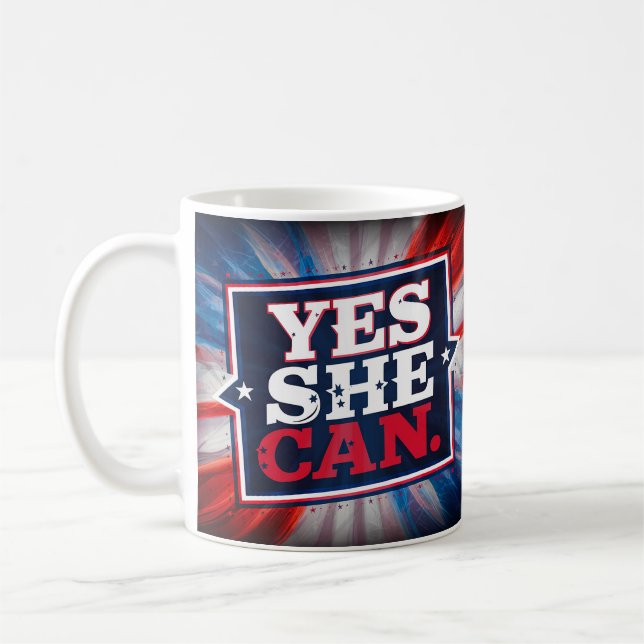 Kamala Harris 'Yes She Can' Coffee Mug (Left)