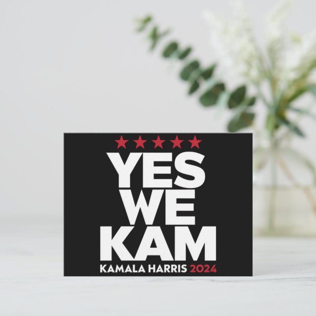 Kamala Harris Yes We Kam for US President 2024  Postcard (Standing Front)
