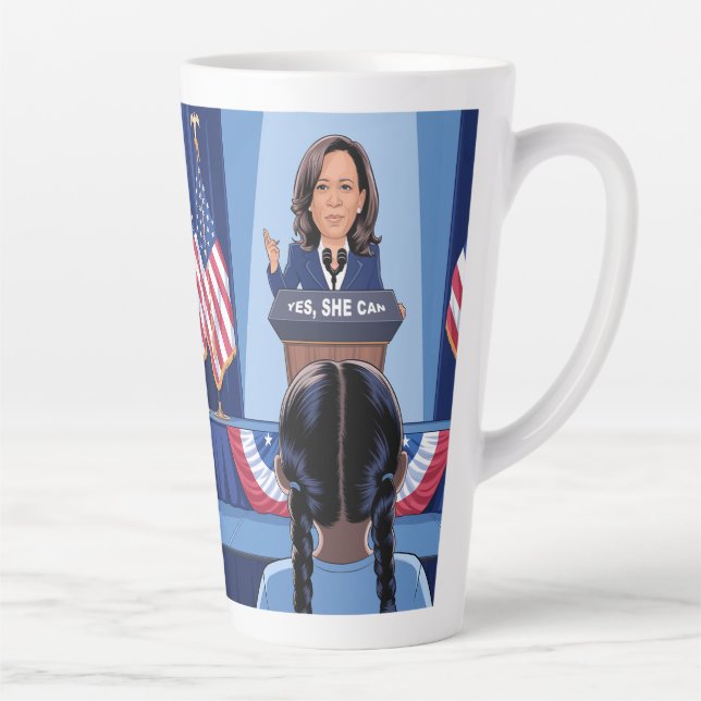 KAMALA HARRIS'S NIECE - YES SHE CAN Latte Mug (Right)