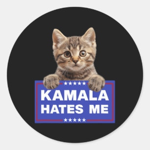 Kamala Hates Me Pro-trump Conservative Patriotic  Classic Round Sticker
