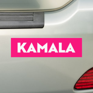 kamala hot pink and white modern bold typography bumper sticker
