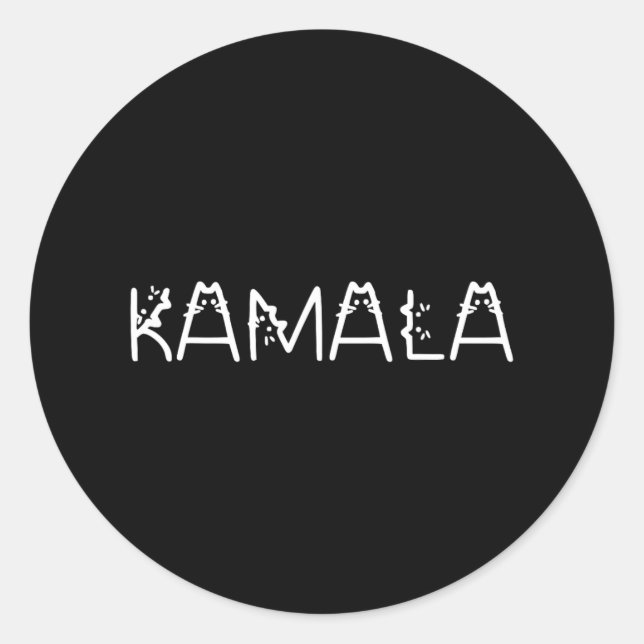 Kamala In Cat Font Kamala Harris Wheimer 2024 Walt Classic Round Sticker (Front)