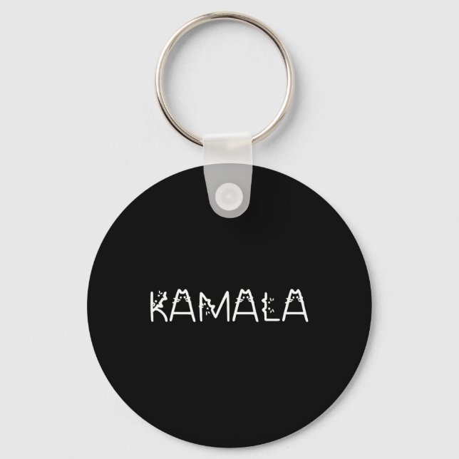 Kamala In Cat Font Kamala Harris Wheimer 2024 Walt Key Ring (Front)